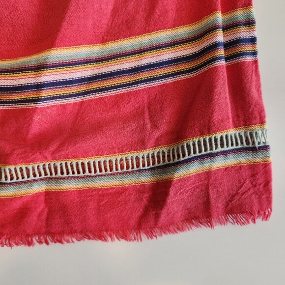 Anthropologie dRA Los Angeles Off Shoulder Shirt Frayed Raw‎ Striped Boho Medium - Picture 3 of 9